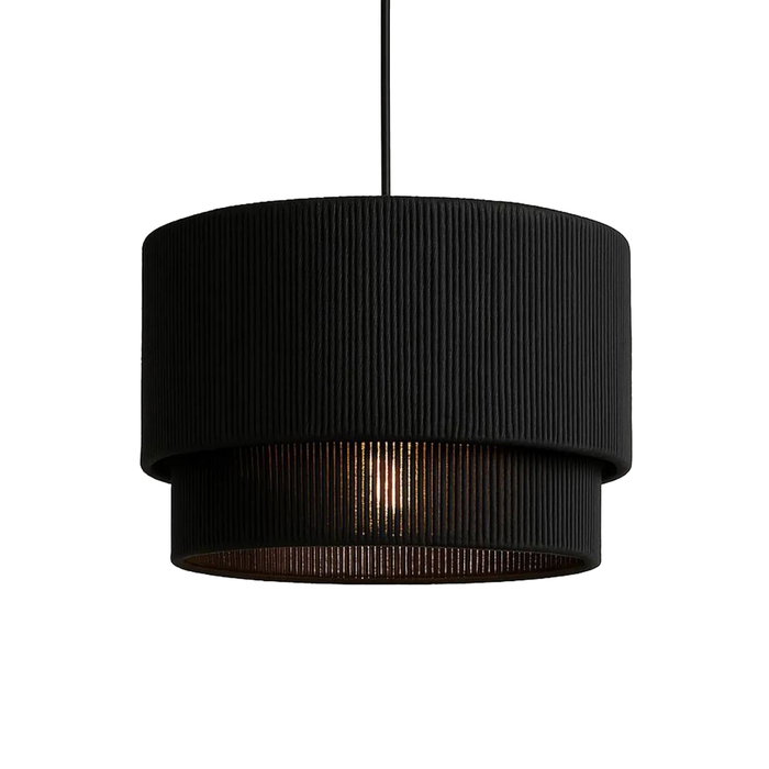 Opviq Lámpara de araña BK073 con tapa de rafia ajustable, Negro Opviq Lámpara de araña BK073 con tapa de rafia ajustable, Negro